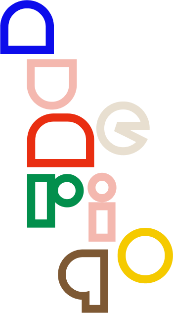 Numeriqo — stacked geometric letterforms rendered in the brand's full color palette